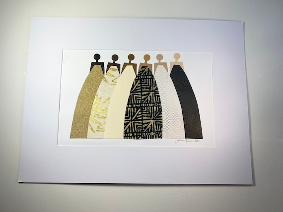 Black Woman Wall Art | Gold Metallic Minimalist Art | Feminist Modern Decor | African American Artwork