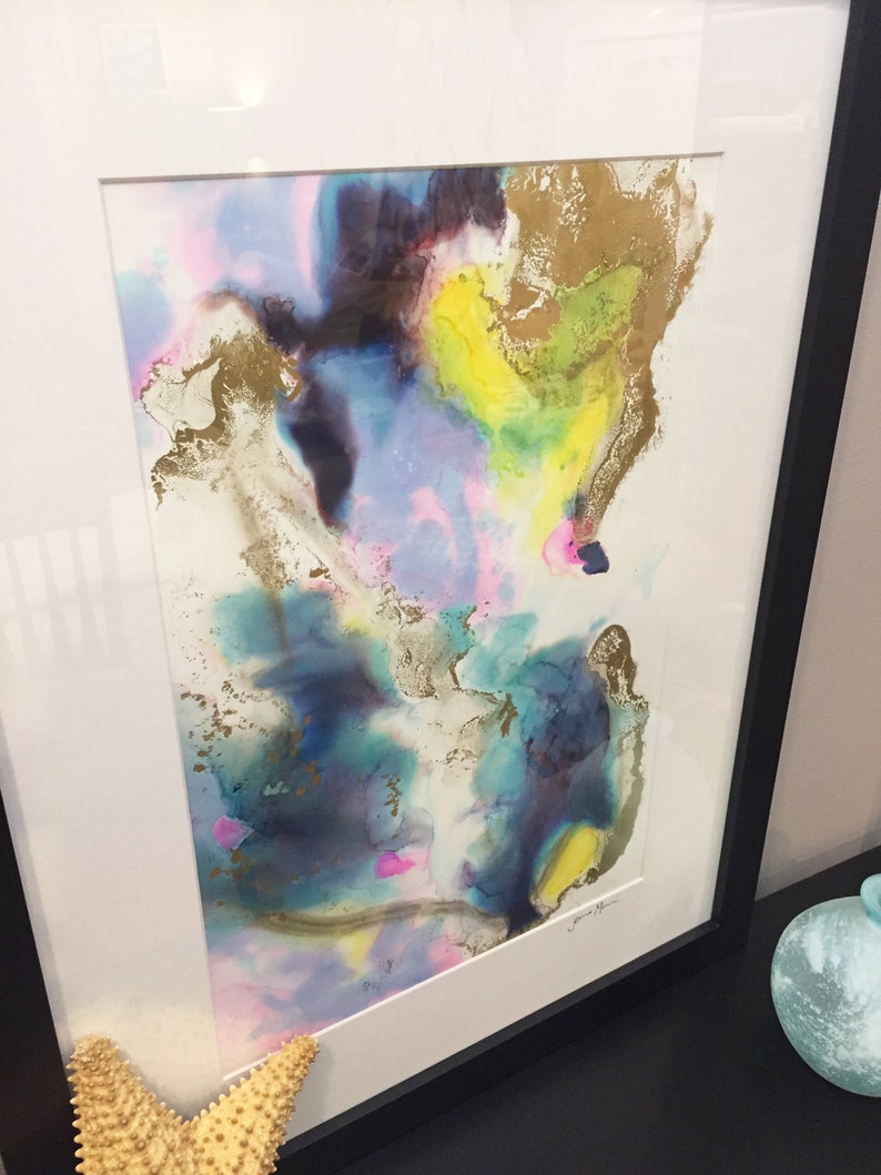 18x24 Original Abstract Painting With Metallic Gold Accents Etsy