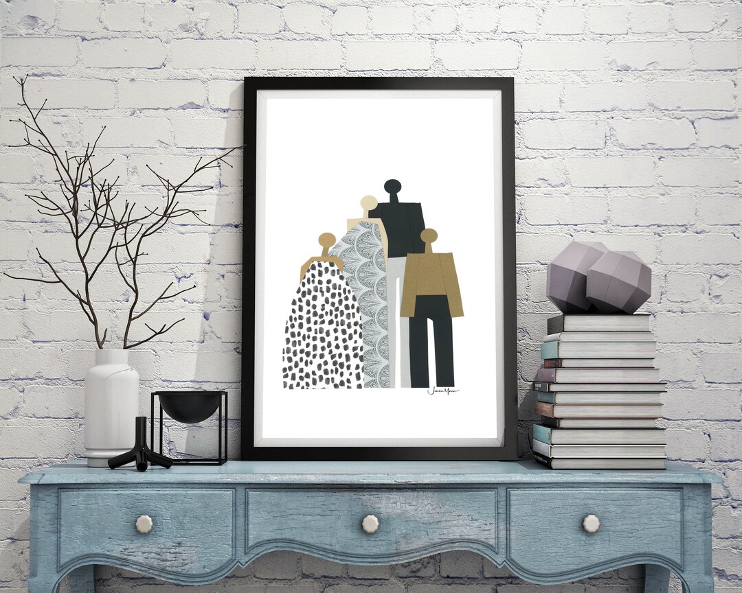 Printable Wall Art Biracial Family Diverse Family Portrait - Etsy