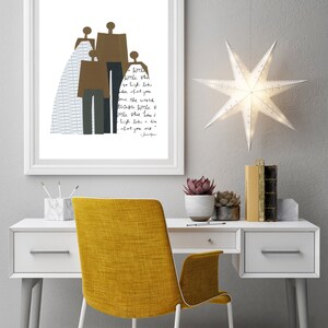 African American Family Portrait, Minimalist People, Minimalist Portrait, Family art, People of color, Print myself, Art Print yourself image 10