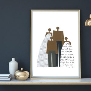 African American Family Portrait, Minimalist People, Minimalist Portrait, Family art, People of color, Print myself, Art Print yourself image 8