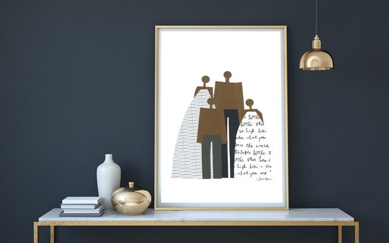 African American Family Portrait, Minimalist People, Minimalist Portrait, Family art, People of color, Print myself, Art Print yourself image 8