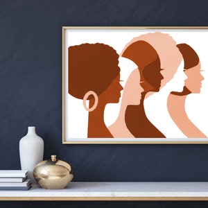 70s wall art, groovy wall art, indie room décor, girly wall art, Afro Art, Women of color, college dorm decor, retro wall art, above bed art