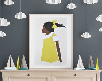 Ruby Bridges, African American Art, Black art, Future is female, Kids room decor, Black girl magic, black girl, Girl Power, printable art
