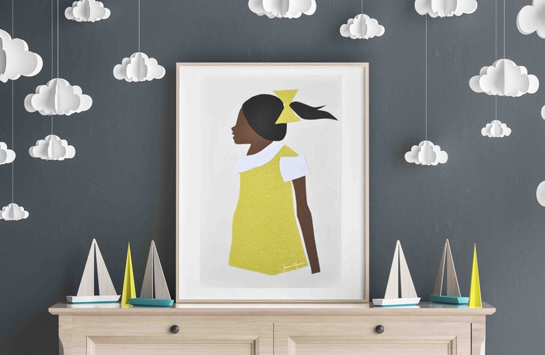 Ruby Bridges, African American Art, Black art, Future is female, Kids room decor, Black girl magic, black girl, Girl Power, printable art image 1