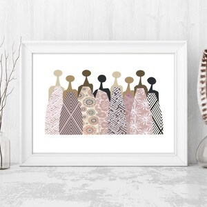 Printable women art, Minimalist female art, future is female, Ethnic artwork, Girl Boss, printable artwork, African American wall art image 5