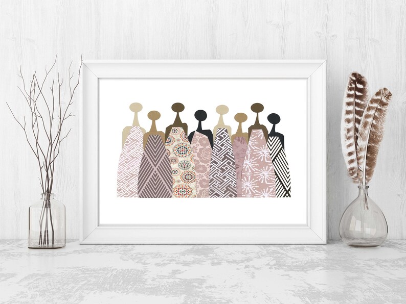 Printable women art, Minimalist female art, future is female, Ethnic artwork, Girl Boss, printable artwork, African American wall art image 5