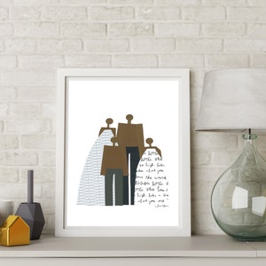 African American Family Portrait, Minimalist People, Minimalist Portrait, Family art, People of color, Print myself, Art Print yourself image 9