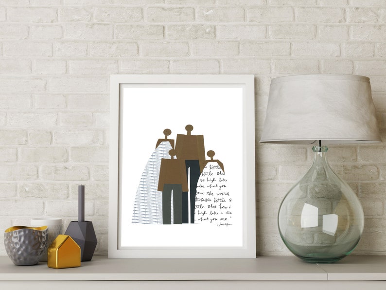 African American Family Portrait, Minimalist People, Minimalist Portrait, Family art, People of color, Print myself, Art Print yourself image 9