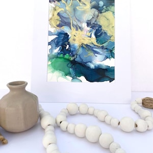 Navy Blue wall art, maximalist wall art, maximalist decor, sage green wall art, abstract art original, bar cart art, preppy room decor