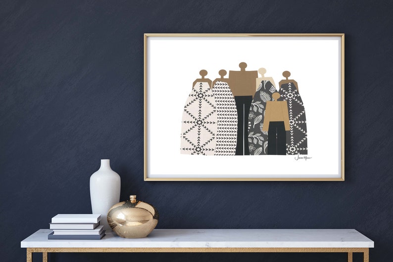 Sentimental gift Black owned shops Unity art Gift for Husband African American art Multiracial art large printable art Gift for Wife