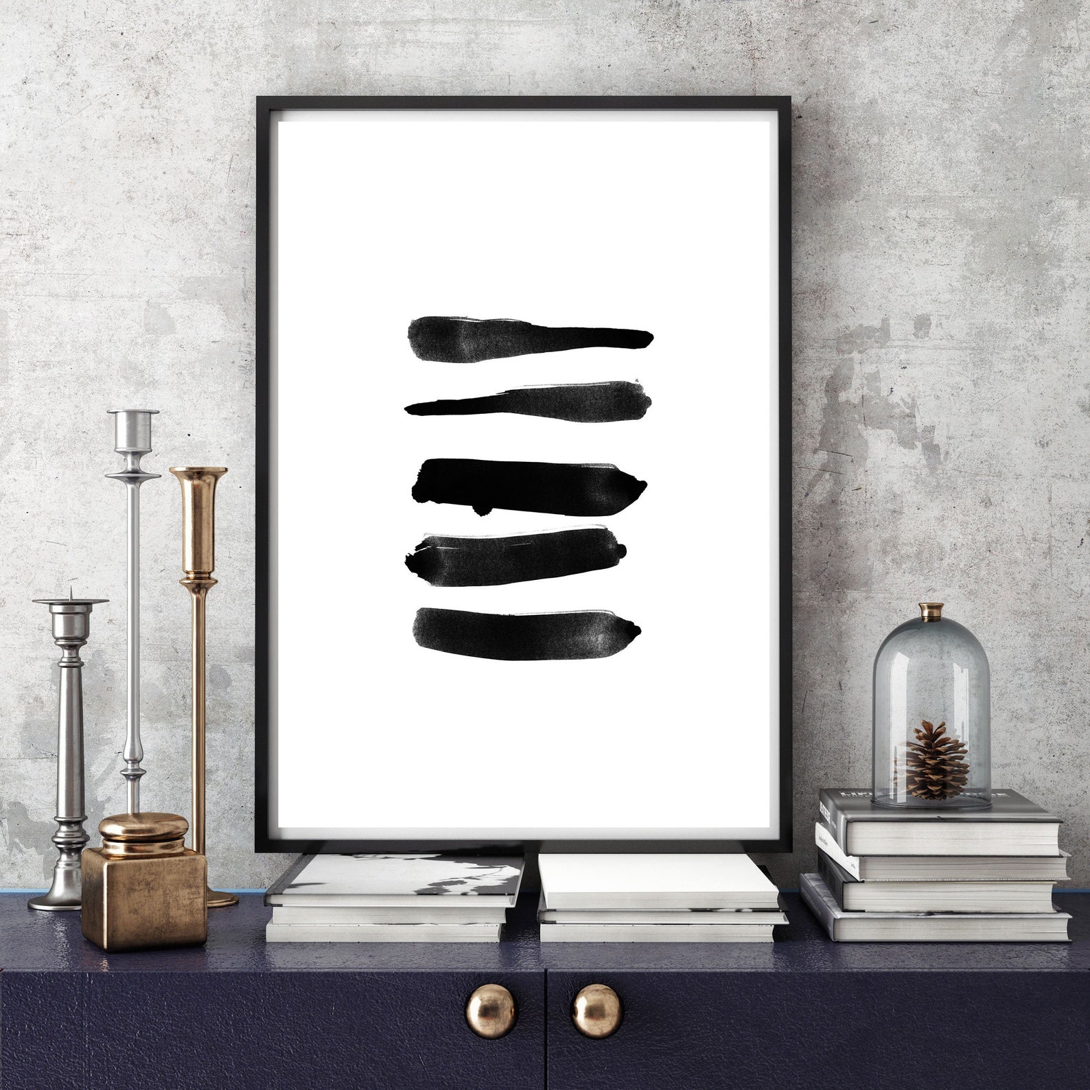 Printable Abstract Art Black and White Minimalist Art | Etsy