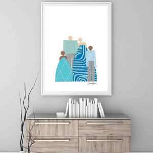 Printable Wall Art, Biracial Family, Diverse Family Portrait, Family ...