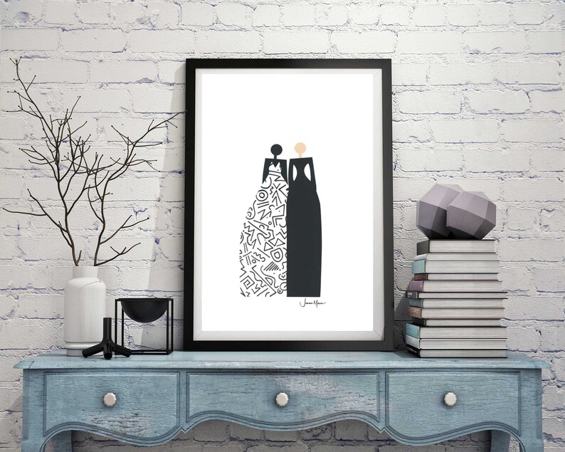 Fashion Best Friends, Women art, Best Friend Gifts, Printable art, Black owned shop, Last Minute Gift, dorm art, minimalist art image 8