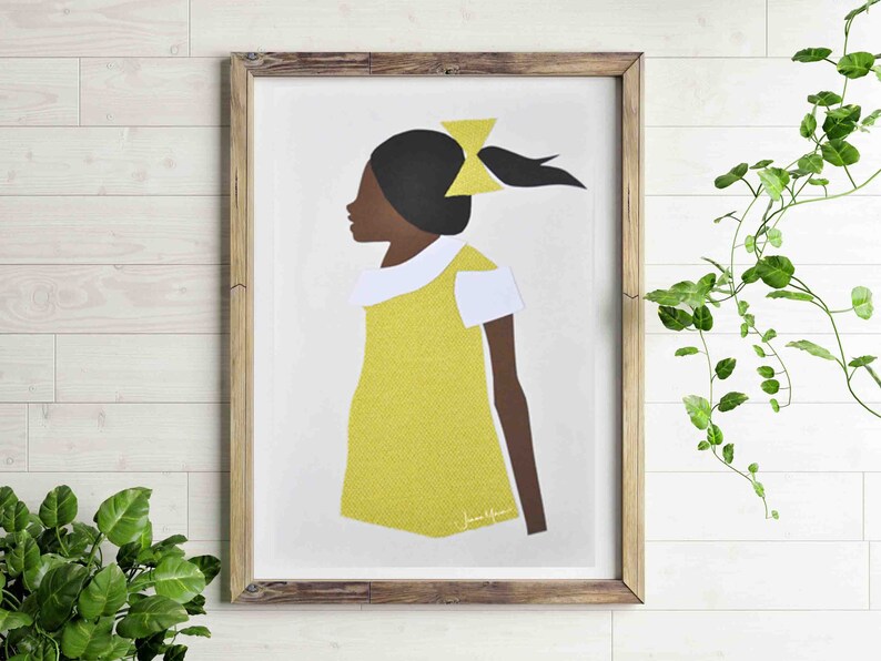 Ruby Bridges, African American Art, Black art, Future is female, Kids room decor, Black girl magic, black girl, Girl Power, printable art image 5