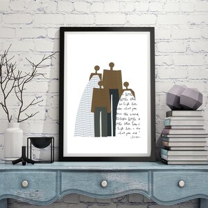 African American Family Portrait, Minimalist People, Minimalist Portrait, Family art, People of color, Print myself, Art Print yourself image 7