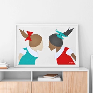 Girl power, instant download, printable art, Feminist art, little girl, girl nursery art, kids room decor, Future is female, girl profile