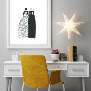 Fashion Best Friends, Women art, Best Friend Gifts, Printable art, Black owned shop, Last Minute Gift, dorm art, minimalist art image 6