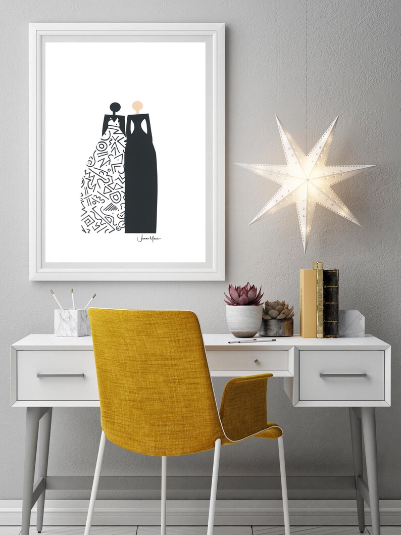 Fashion Best Friends, Women art, Best Friend Gifts, Printable art, Black owned shop, Last Minute Gift, dorm art, minimalist art image 6