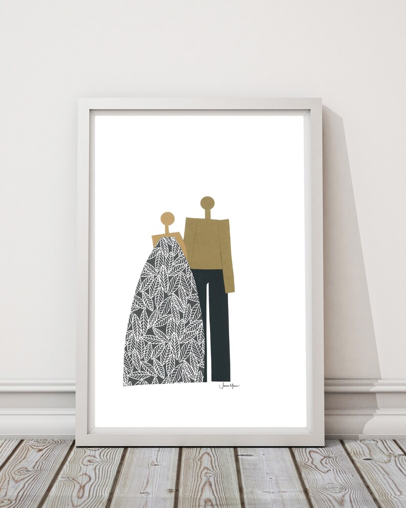 Minimalist People Abstract Portrait Apartment Decor - Etsy