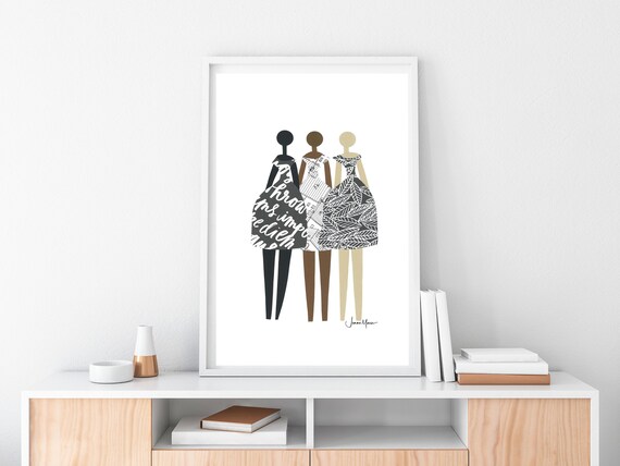 Fashion Wall Art Printable Art Multicultural Art Best | Etsy