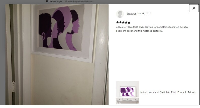 Peut inclure: Tableau encadr&eacute; repr&eacute;sentant des profils f&eacute;minins stylis&eacute;s en nuances de violet et de noir. L'&oelig;uvre est pr&eacute;sent&eacute;e dans un cadre blanc, ajoutant une touche moderne &agrave; la d&eacute;coration. L'art est un t&eacute;l&eacute;chargement num&eacute;rique.