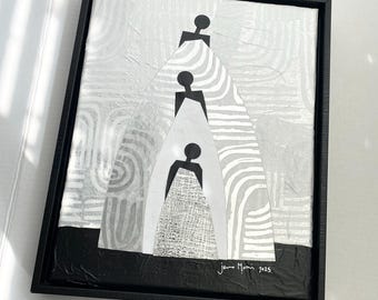 Generations Collage Art, Silver Metallic Framed Artwork (12x15)