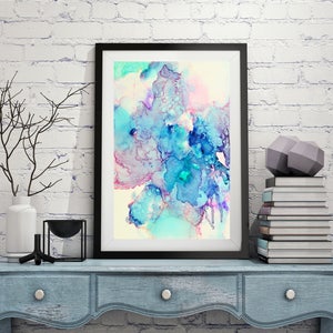 Pastel wall art, Girly wall art, bar cart art, teen room decor, indie room decor, Printable art, Coastal art, Fluid art, Apartment decor