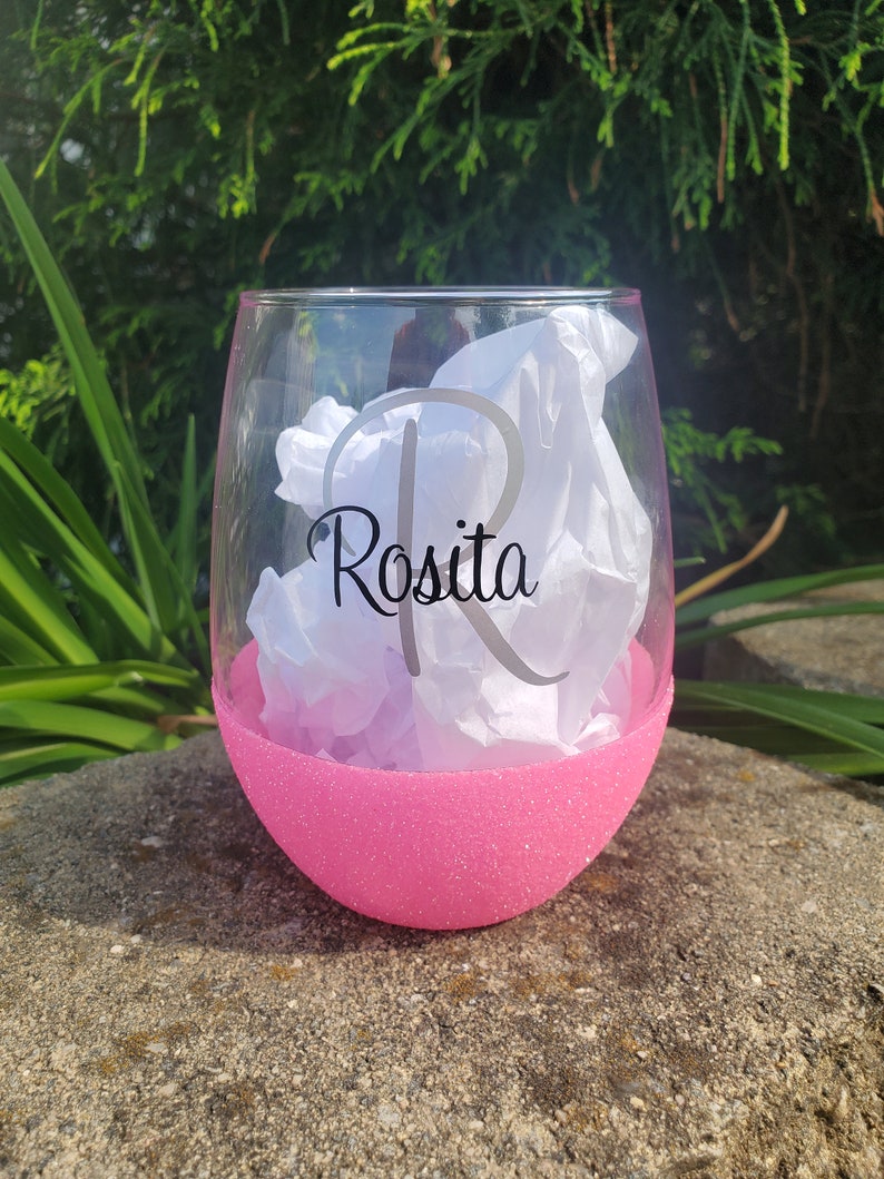 Glitter Wine Glass Etsy