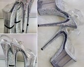 Glass Slipper Poleboutins Pole Dance Stripper Heels Pleaser