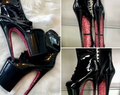 Red Bottom Glitter Boots Pole Dance Stripper Heels Pleaser