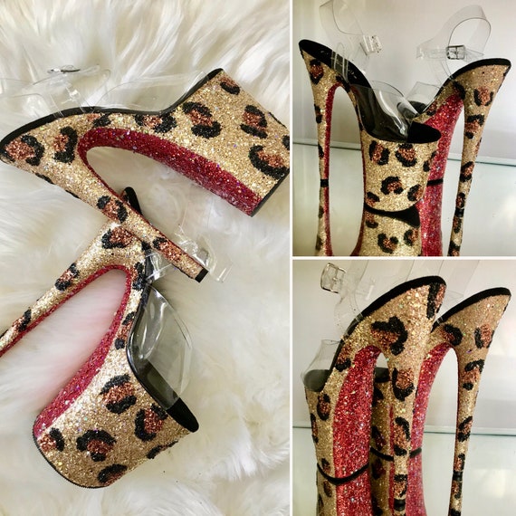 pleaser leopard heels