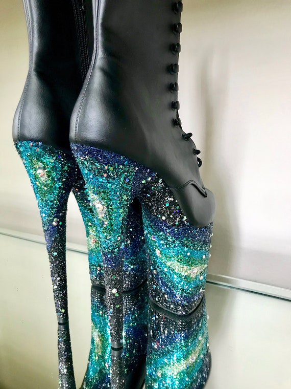 Alien Galaxy Glitter Boots Custom Pole Dance / Exotic / | Etsy Singapore