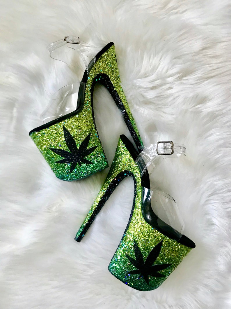 Mary Jane Glitter Heels Custom Pole Dance / Exotic / Etsy