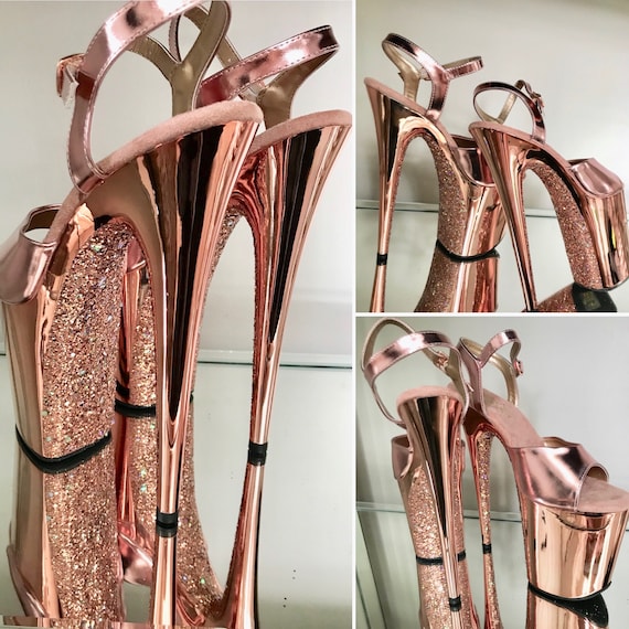 rose gold stripper shoes