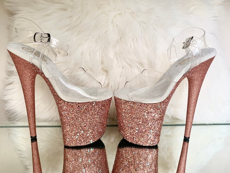 Rose Gold Glitter Heels Custom Pole Dance / Exotic / Etsy