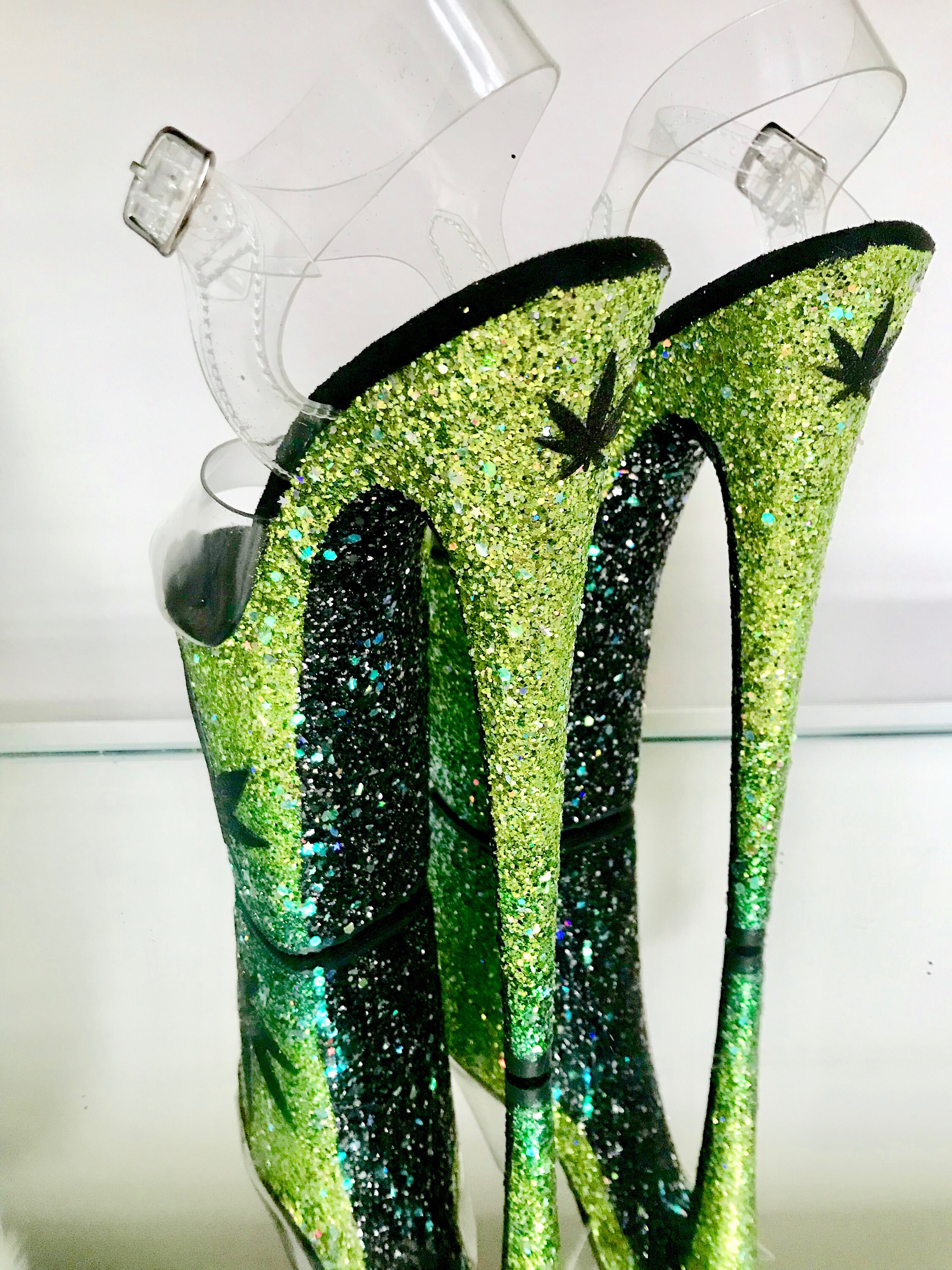 Mary Jane Glitter Heels Custom Pole 