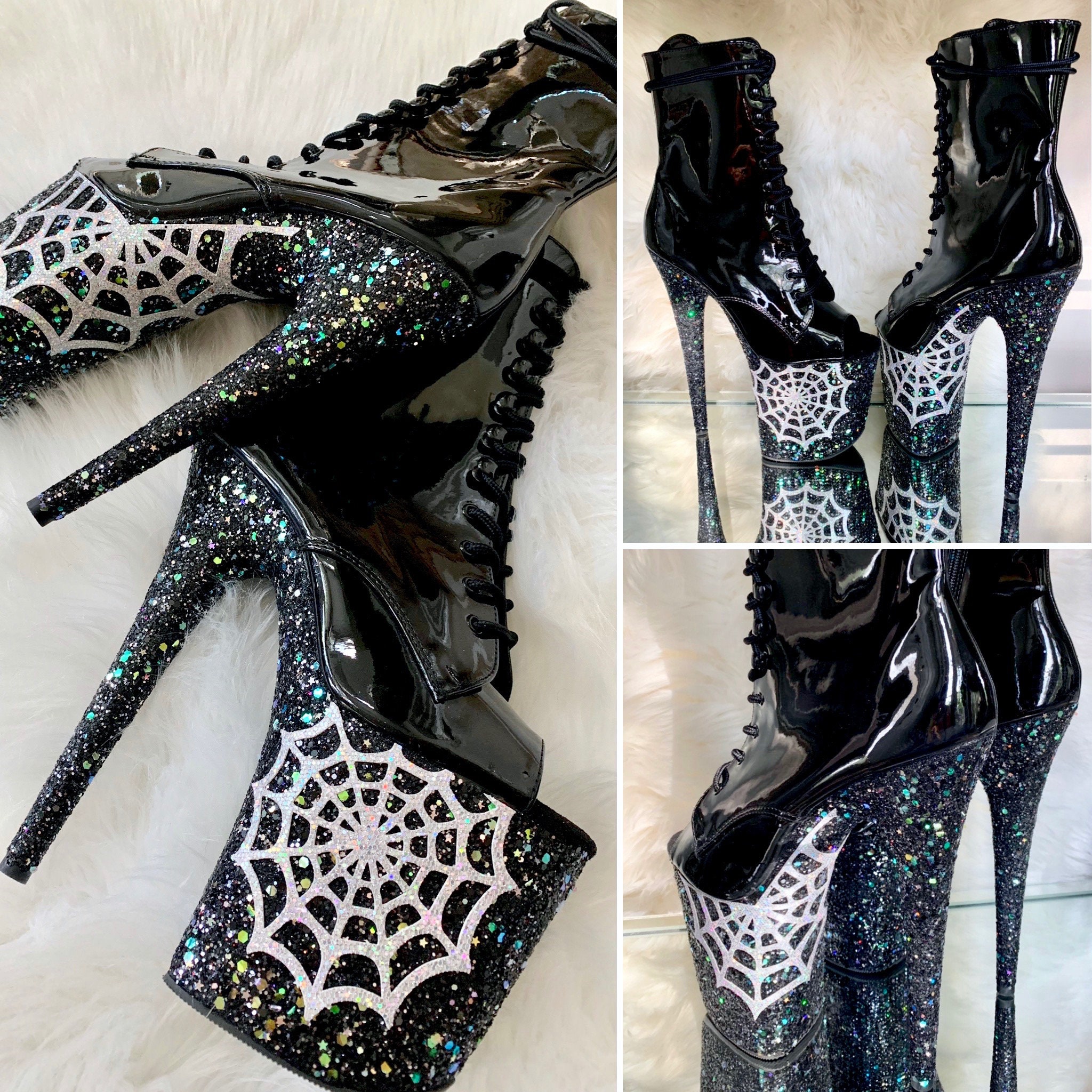 pleaser sequin boots