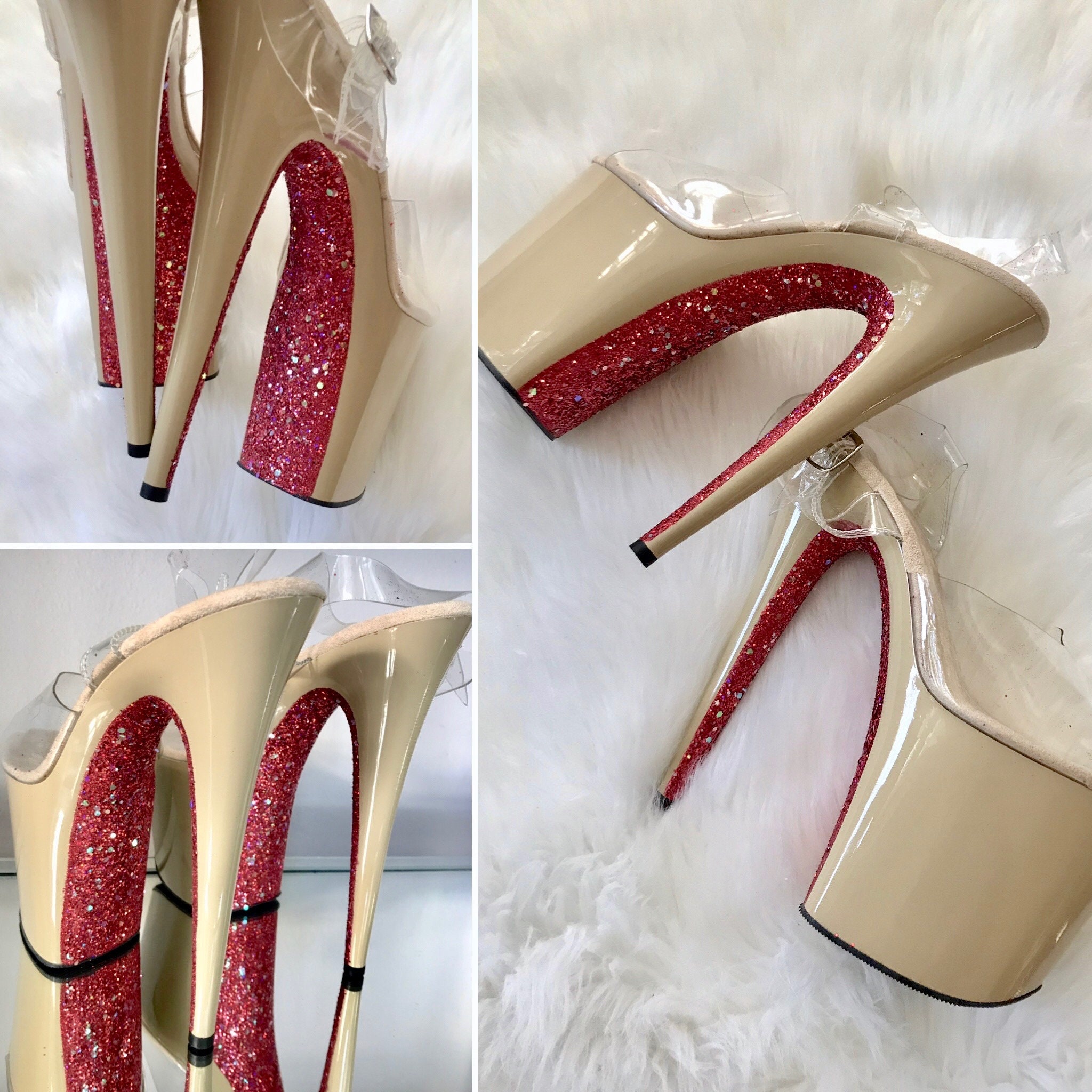 red bottom glitter heels