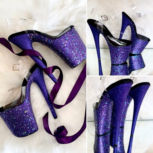 Barbie Pink Glitter Pole Dance / Stripper Heels / Pleaser Etsy