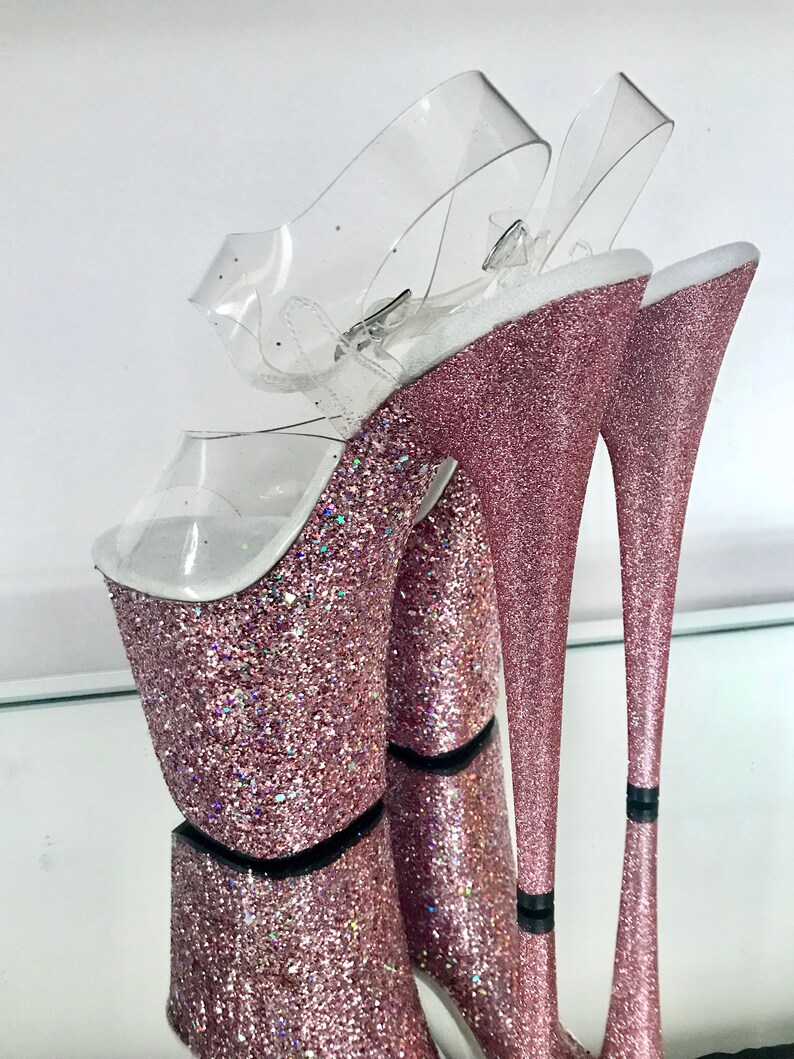 Blush Glitter Heels Custom Pole Dance / Exotic / Stripper Etsy