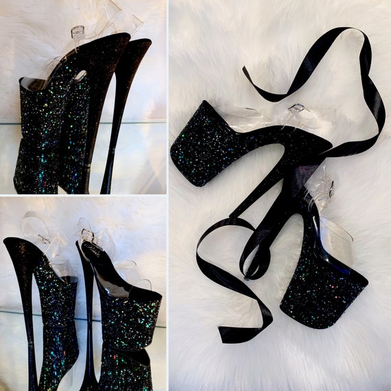 black stripper heels