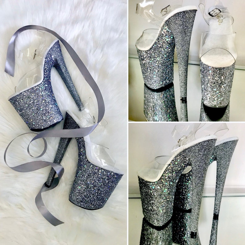 glitter pleaser heels