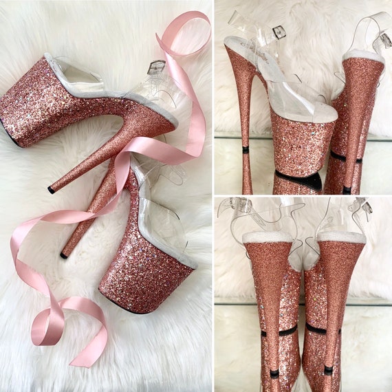 rose gold glitter shoe