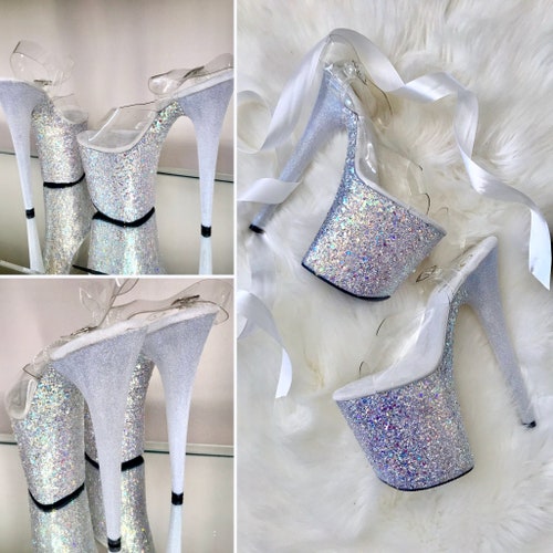 Blush Glitter Heels Custom Pole Dance / Exotic / Stripper Etsy