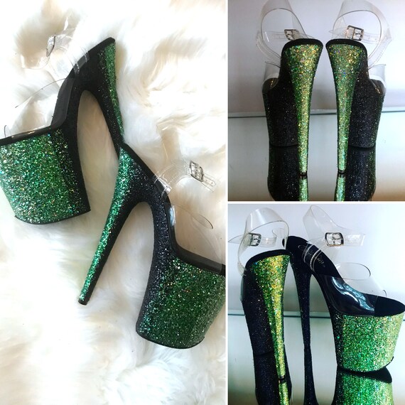 green stripper heels