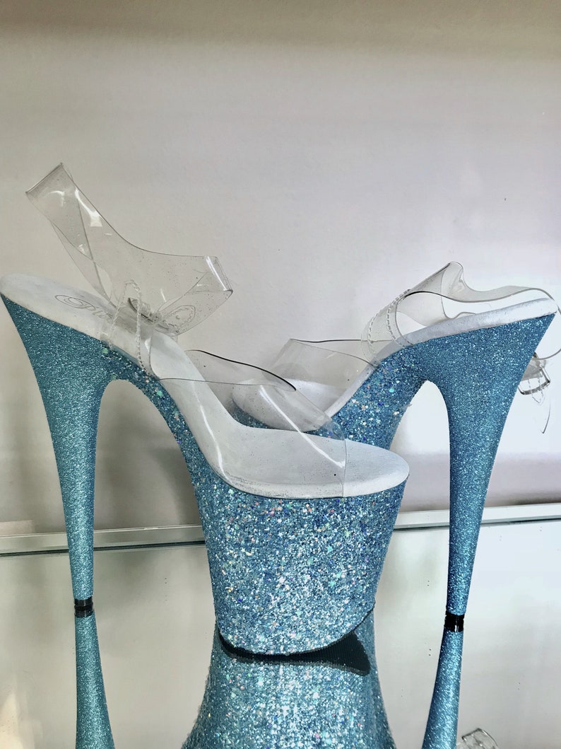 Sky Blue Glitter Heels Custom Pole Dance / Exotic / Stripper Etsy