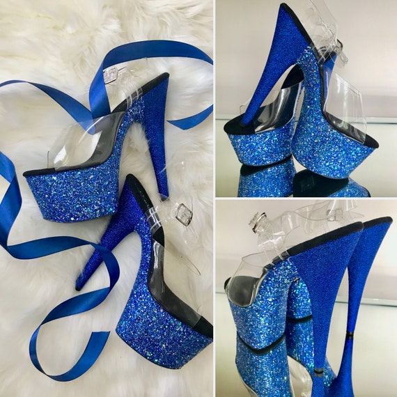 royal blue sparkly heels