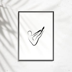 Pilates Pose Art Print: Minimalist Studio Decor (Digital Download)