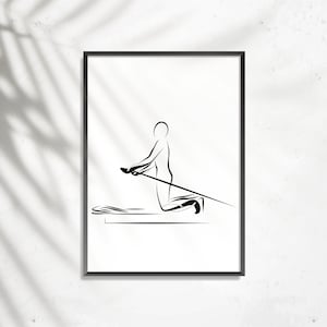 Pilates Pose Print: Minimalist Line Art Poster (Digital Download)